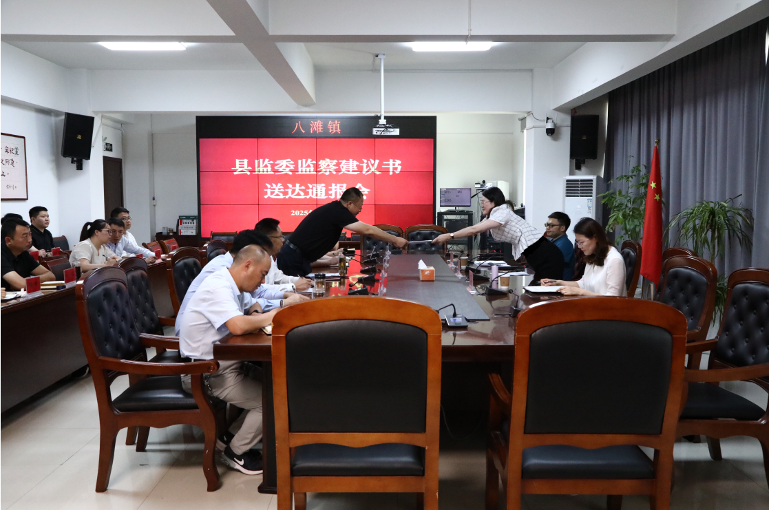 县监委向八滩镇送达《监察建议书》